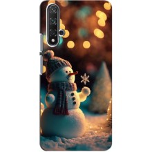 Чехлы на Новый Год Huawei Nova 5T (Снеговик праздничный)