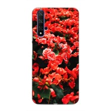 Чехлы с Цветами для Huawei Nova 5T (VPrint) (Цветы красные)