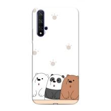 Чехлы с изображением разных животных для Huawei Nova 5T (Удивленные медвеженки)