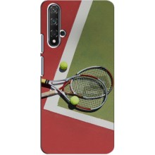 Чехлы с принтом Спортивная тематика для Huawei Nova 5T – Ракетки теннис