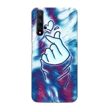 Чехол с принтом для Huawei Nova 5T (AlphaPrint - Знак сердечка) – Радужное сердце