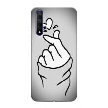 Чехол с принтом для Huawei Nova 5T (AlphaPrint - Знак сердечка) – Значок Love