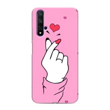 Чехол с принтом для Huawei Nova 5T (AlphaPrint - Знак сердечка) – Знак Love