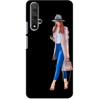 Чехол с картинкой Модные Девчонки Huawei Nova 5T (Девушка со смартфоном)