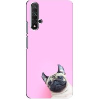 Бампер для Huawei Nova 5T с картинкой "Песики" (Собака на розовом)