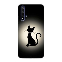 Чехол с принтом для Huawei Nova 5T (AlphaPrint) Модные коты – Силуэт котика