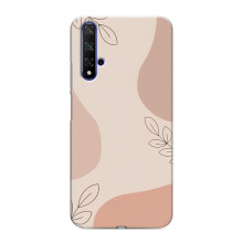 Чехол цветочный дизайн для Huawei Nova 5T – Коричневый фон