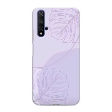 Чехол цветочный дизайн для Huawei Nova 5T – Монстера фиолетовая