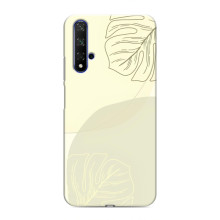 Чехол цветочный дизайн для Huawei Nova 5T – Зелёный фон