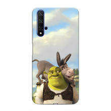 Чехол с мультфильмом Шрек на Huawei Nova 5T – Шрек и осел