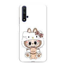 Чехол с принтом Лабубу для Huawei Nova 5T – Белый Лабубу