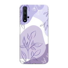 Силиконовый чехол с принтом в цветах на Huawei Nova 5T – Фиолетовый дизайн