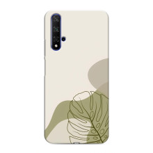 Силиконовый чехол с принтом в цветах на Huawei Nova 5T – Монстера зелёная