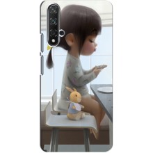 Девчачий Чехол для Huawei Nova 5T (Девочка с игрушкой)