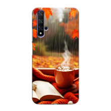 Чохол з унікальним дизайном 'Осінь з кавою' для Huawei Nova 5T – Кава і дощ