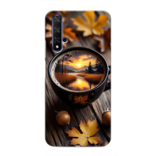 Чохол з унікальним дизайном 'Осінь з кавою' для Huawei Nova 5T – Темна кава