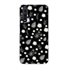 Чохли з тематикою "КВІТИ" на Huawei Nova 5T (цвітіння на чорному)
