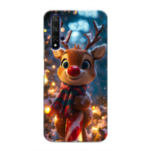 Яскравий чохол для Huawei Nova 5T з Зимові Оленята – Олень з шарфом