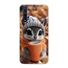 Печатный чехол «Зверята с кофе» для Huawei Nova 5T