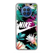 Силіконовый Чохол на Huawei Nova 8i з картинкою НАЙК (Квітковий Nike)