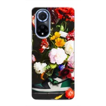 Брендновые Чехлы для Huawei Nova 9 SE - (PREMIUMPrint) (Nike цветы)