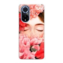 Чехлы (ART) Цветы на Huawei Nova 9 SE (VPrint) (Глаза в цветах)