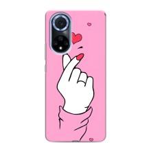 Чехол с принтом для Huawei Nova 9 SE (AlphaPrint - Знак сердечка)
