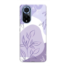 Силиконовый чехол с принтом в цветах на Huawei Nova 9 SE – Фиолетовый дизайн