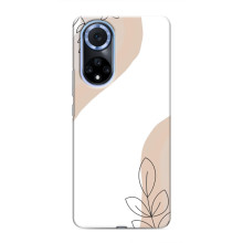 Силиконовый чехол с принтом в цветах на Huawei Nova 9 SE – Нюдовый дизайн