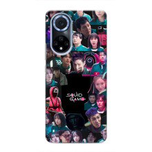 Чехол Гра в кальмара для Huawei Nova 9 SE – Коллаж игры кальмара