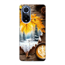 Чохол з унікальним дизайном 'Осінь з кавою' для Huawei Nova 9 SE – Осінньо-зимове кава