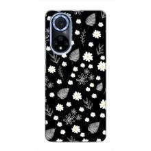 Чехлы с тематикой "ЦВЕТЫ" на Huawei Nova 9 SE (цветение на чорном)