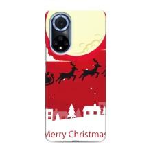 Рождественские Чехлы для Huawei Nova 9 SE (VPrint) (Санта с оленями)