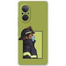 Силиконовый бампер (Работники) на Huawei Nova 9 SE – Пожарник