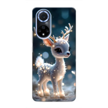 Яркий чехол для Huawei Nova 9 SE с Зимними Оленятами – Блистающий оленёнок