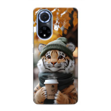 Печатный чехол «Зверята с кофе» для Huawei Nova 9 SE – Тигр с кофе