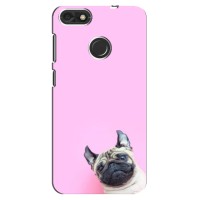 Бампер для Huawei Nova Lite 2017, Y6 Pro 2017, SLA-L22, P9 Lite mini с картинкой "Песики" (Собака на розовом)