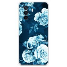 Чехлы (ART) Цветы на Huawei Nova Y70 (VPrint) (Голубые Бутоны)