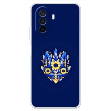 Чехлы для Huawei Nova Y70  Укр. Символика (AlphaPrint) (Цветочный Герб)