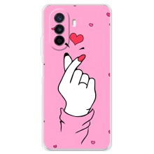 Чехол с принтом для Huawei Nova Y70 (AlphaPrint - Знак сердечка) – Знак Love