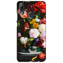 Брендновые Чехлы для Huawei P Smart 2019 - (PREMIUMPrint) (Nike цветы)