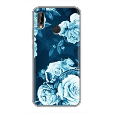 Чехлы (ART) Цветы на Huawei P Smart 2019 (VPrint) (Голубые Бутоны)