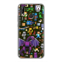 Чехол Майнкрафт на Huawei P Smart 2019 (AlphaPrint) Minecraft – Коллаж Майнкрафт