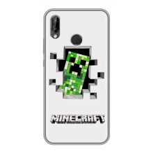 Чехол Майнкрафт на Huawei P Smart 2019 (AlphaPrint) Minecraft – крипер Майнкрафт