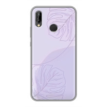Чохол квітковий дизайн для Huawei P Smart 2019 – Монстера фіолетова
