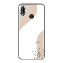 Силконовий чохол з принтом в квітах на Huawei P Smart 2019 – Нюдовий дизайн