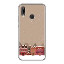 Новорічні, Святкові Чохли для Huawei P Smart 2019 - 2024 год (Зимове місто)