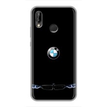Силиконовый бампер с картинкой машины на Huawei P Smart 2019 (Черный BMW)