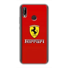 Силиконовый бампер с картинкой машины на Huawei P Smart 2019 (Ferrari Logo)