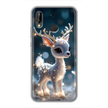 Яркий чехол для Huawei P Smart 2019 с Зимними Оленятами – Блистающий оленёнок